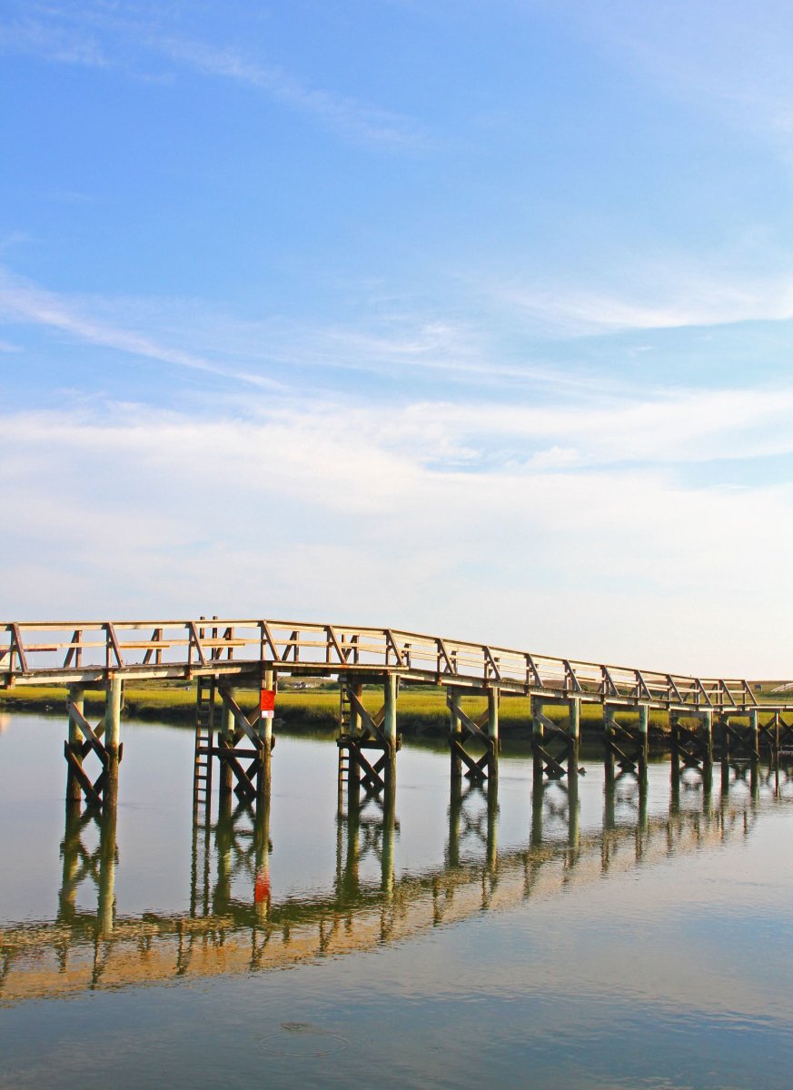 Sandwich Boardwalk 横跨宁静盐沼水面的木栈道